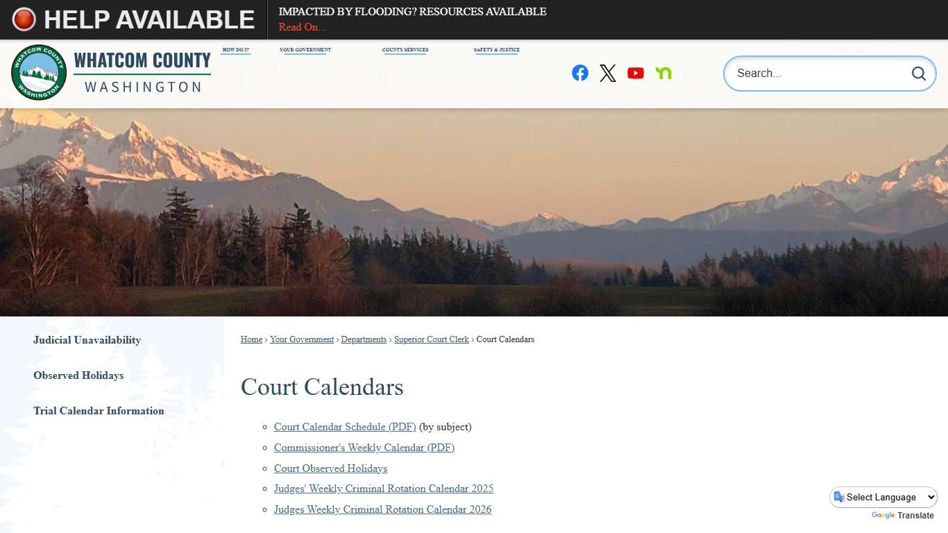 Court Calendars | Whatcom County, WA - Official Website